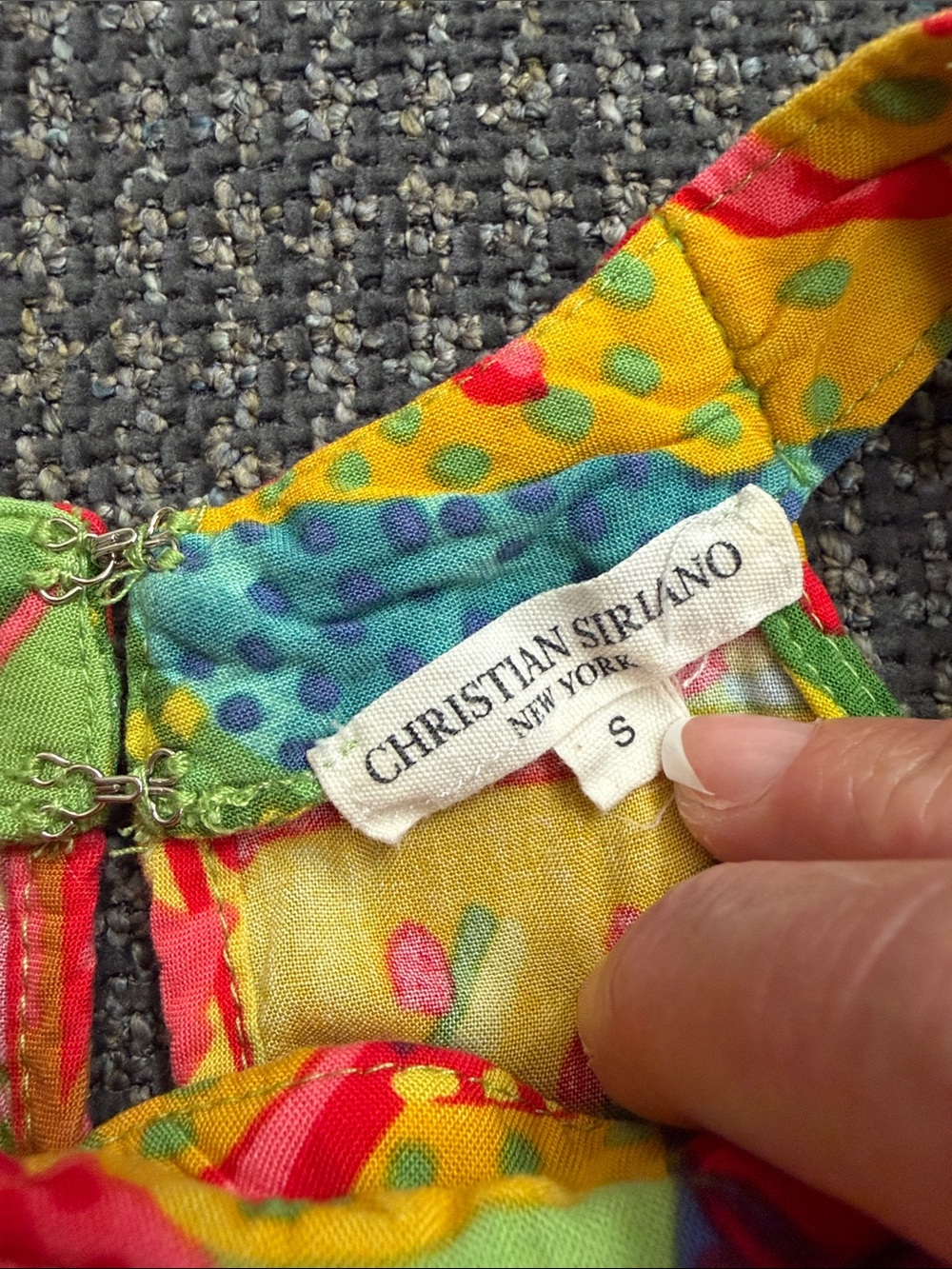 Christian Siriano Multicolor Tropical Leaf Tank Top - Green, Yellow, Red, Blue - Picture 2 of 8